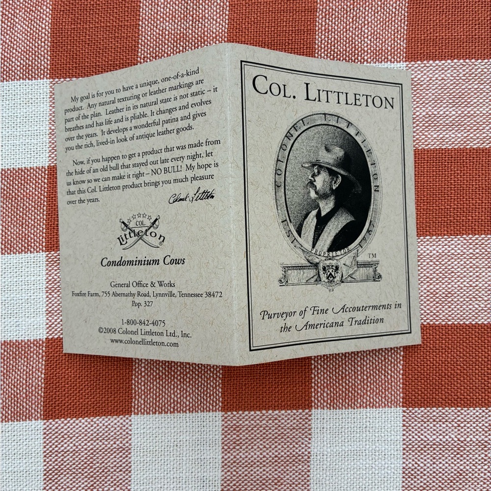 Colonel Littleton Leather Pocket Journal/Wallet. - Picture 4 of 8